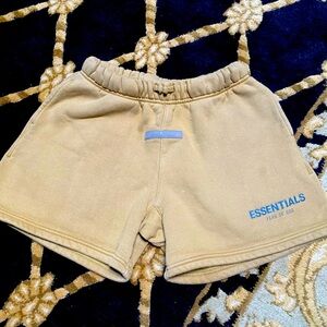 Authentic Fear of God Essentials toffee drawstring shorts unisex